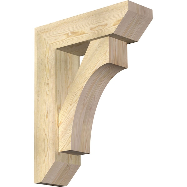 Ekena Millwork Westlake Slat Rough Sawn Bracket w/ Offset Brace, Douglas Fir, 8"W x 26"D x 34"H BKT0806X26X34WTL06RDF - main